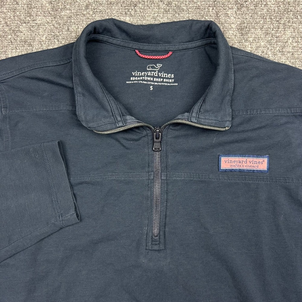 Vineyard Vines Edgartown 1/4 Zip Shirt Mens Small Navy Blue Quarter Zip Pullover